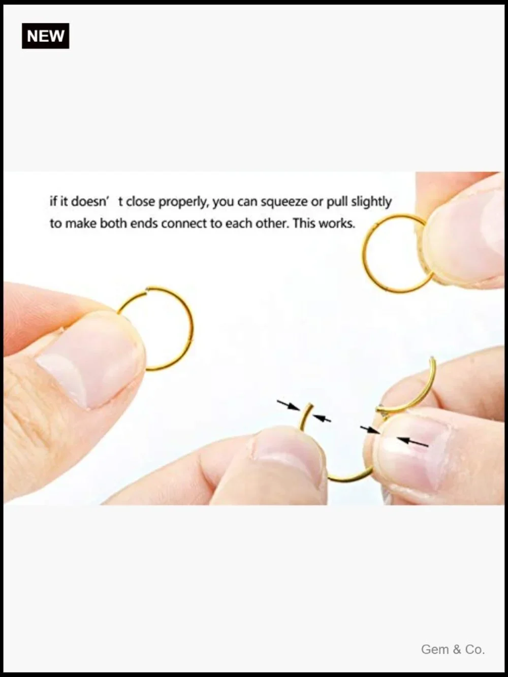 18G Surgical Steel Hinged Clicker Segment Nose Rings - 4 Pairs
